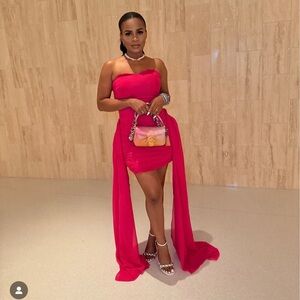 ZARA x BARBIE™ MATTEL DRAPED DRESS Pink